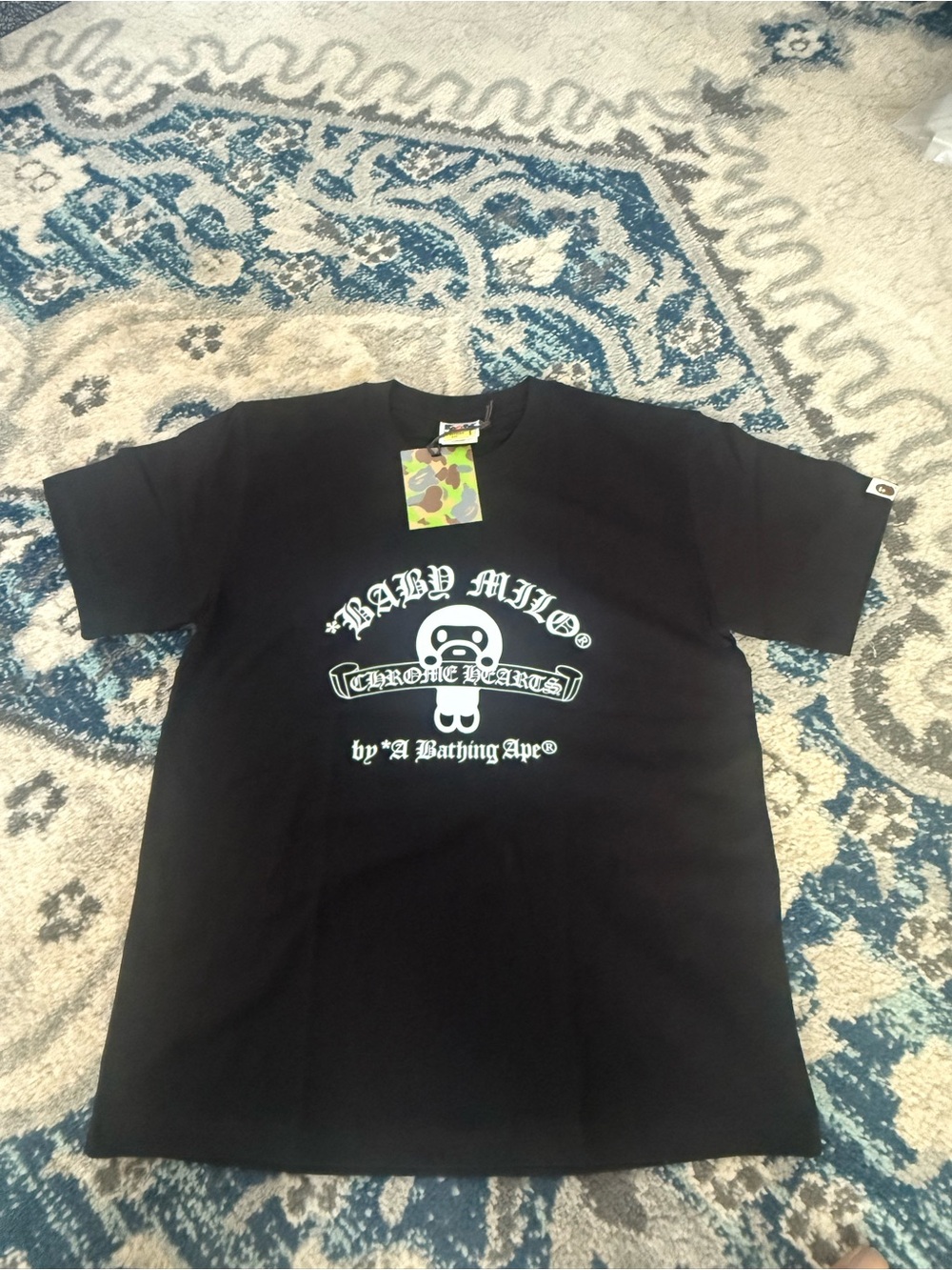 Black Bape Baby Milo x Chrome Hearts T-Shirt